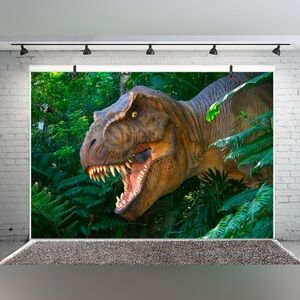 3D Safari Dinasour Backdrop, 3 x 5,8-large dinosaur balloon kit, New